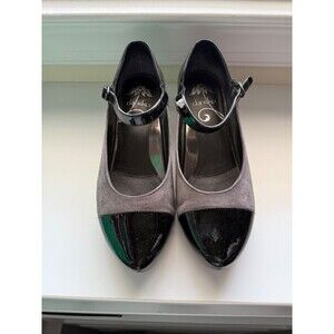 Dansko - Bonnie - Black Patent and Charcoal Kid Suede Comfort Heels - Size 40